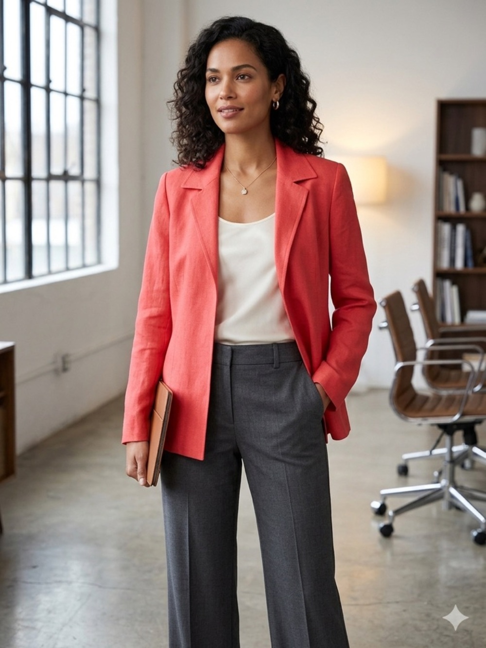 Josephine Chaus Coral Blazer Jacket Linen Silk Blend